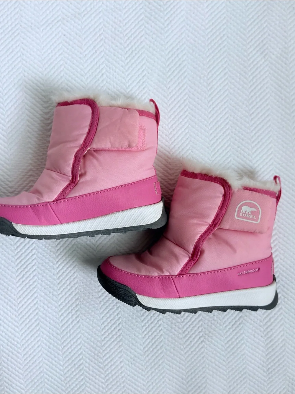 Sorel Kids' Whitney II Faux Fur Lined Waterproof Snow Boot in Pink, Size 10